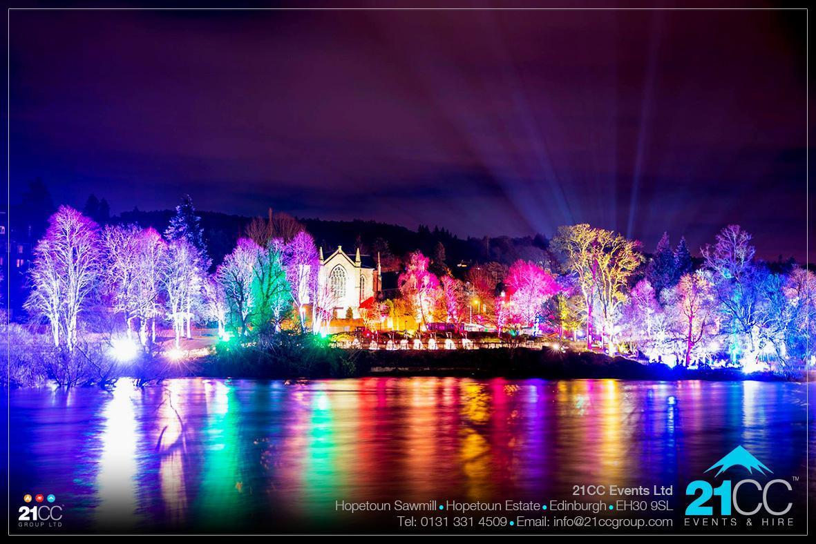 Riverside lighting by 21CC Events Ltd