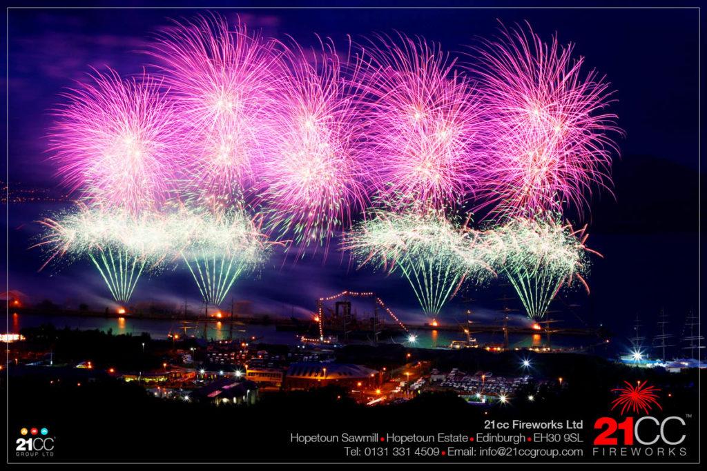 tall ships fireworks display by 21CC Fireworks Ltd