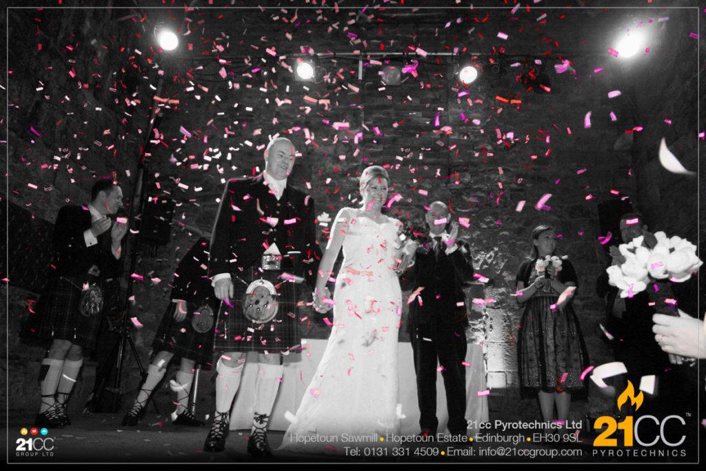 wedding confetti effects scotland by 21CC Pyrotechnics Ltd