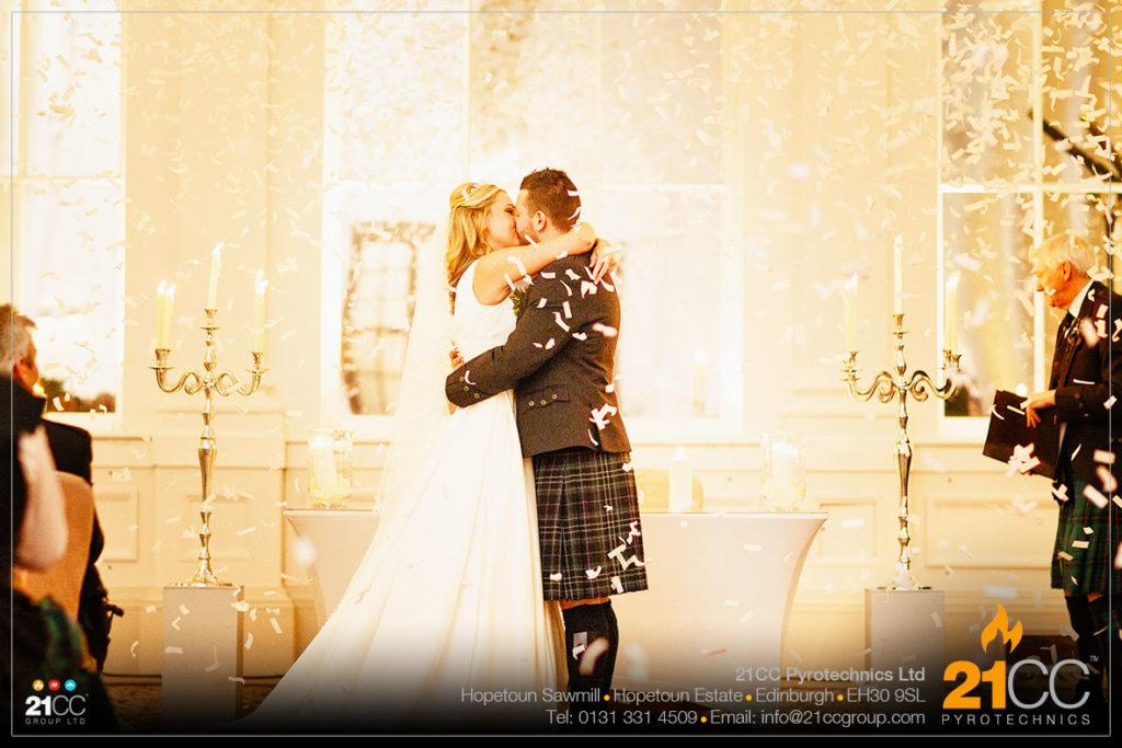 wedding confetti effects scotland by 21CC Pyrotechnics Ltd