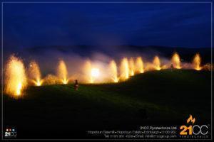 fountains for pipe bands by 21cc pyrotechnics