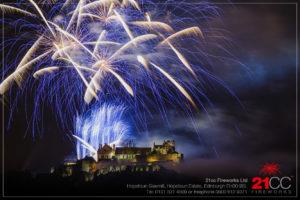 scottish flag fireworks at stirling castle by 21cc fireworks