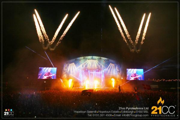 stage flames edinburgh by 21CC pyrotechnics