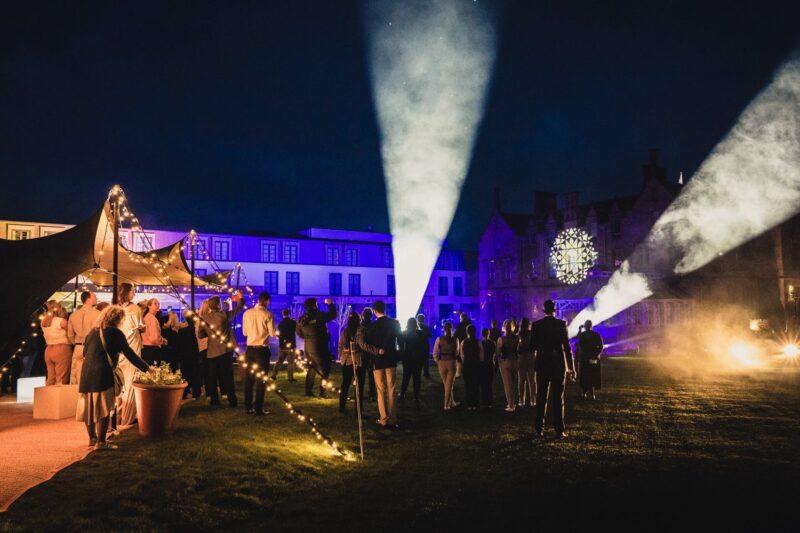 SCHLOSS Roxburghe launch party production with bespoke projection