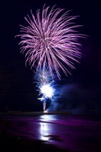 Firework displays over water