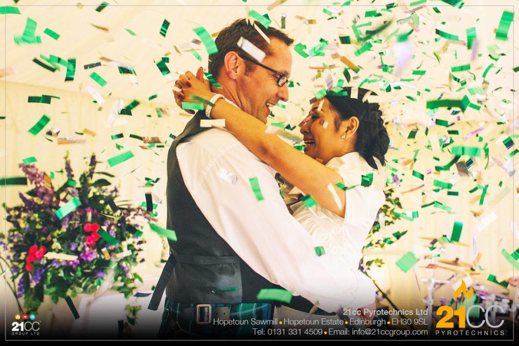 wedding confetti cannons by 21CC Pyrotechnics Ltd