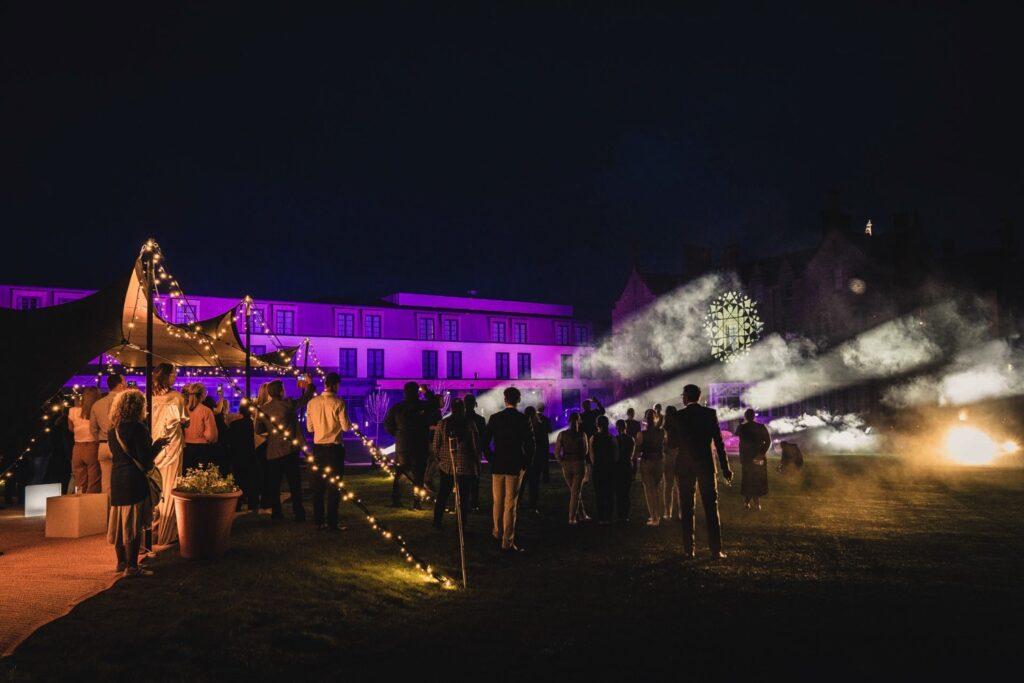 SCHLOSS Roxburghe launch party production with bespoke projection